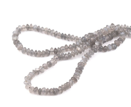 Heishi Beads Bicones chips Gray MOON STONE 4mm (1 strand)