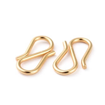 Hook clasp Stainless steel GOLD 12mm (2)