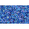 cc189 - Toho beads 11/0 luster crystal/caribbean blue lined (10g)