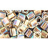 cc994 - Toho cube beads 4mm gold lined rainbow crystal (10g)