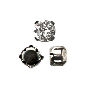 Swarovski chatons montées gun metal brushed SS18 - 4mm crystal (20)