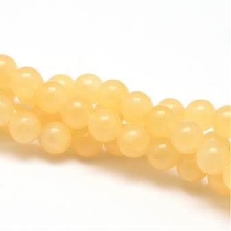 Milky yellow jade round beads 6mm - 31 beads - 19cm (1 Strand)