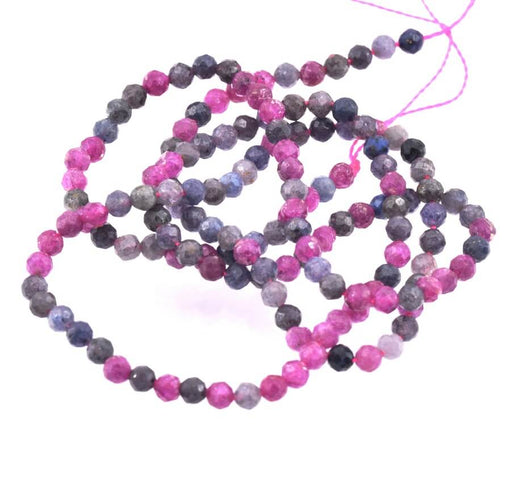 Ruby and sapphire beads faceted round 2,5mm - 39cm (1strand)